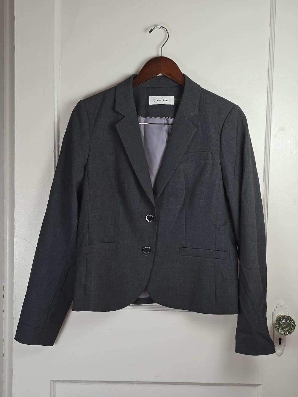 Calvin Klein Gray Classic Blazer Like New 12P